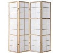 Paravent bois 4 pans clair