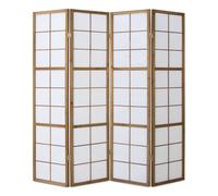 Paravent bois 4 pans marron
