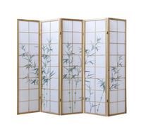 Paravent bois 5 pans bambou clair