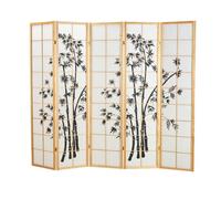 Paravent bois 5 pans bambou clair