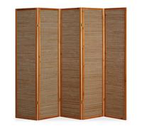 Paravent bois 5 pans bambou marron