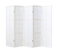 Paravent bois 5 pans - blanc