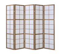 Paravent bois 5 pans marron