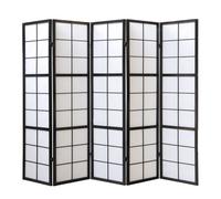 Paravent bois 5 pans noir