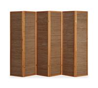 Paravent bois 6 pans bambou marron