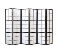 Paravent bois 6 pans - noir