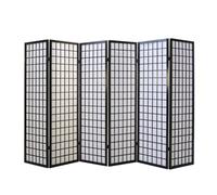 Paravent bois 6 pans shoji noir