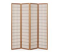 Paravent bois pans shoji marron pliable
