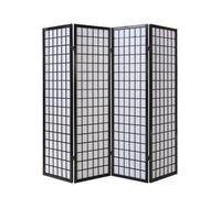 Paravent bois pans shoji noir pliable