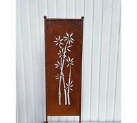 Paravent brise-vue acier corten motif bambou 116 cm x 33 cm paravent à planter panneau de jardin panneau piquet de jardin acier corten décoration de jardin résistant aux intempéries rouille métal