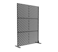 Paravent brise-vue Kekan acier galvanisé 180 x 120 x 40 cm noir