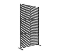 Paravent brise-vue Kekan acier galvanisé 180 x 90 x 40 cm noir