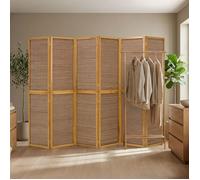 Paravent bois 6 pans bambou marron