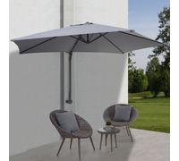 Paravent Casoria, Parapluie balcon Parasol, 3m inclinable, polyester alu/acier 9kg ~ gris