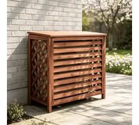 Paravent Climatiseur Exterieur Cache Persienne Meuble Etagere | Paravent persienne exterieur masquant le compresseur avec plateau pour decoration.(120*100)