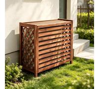Paravent Climatiseur Exterieur Cache Persienne Meuble Etagere | Paravent persienne exterieur masquant le compresseur avec plateau pour decoration.(120*100)
