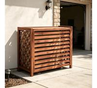 Paravent Climatiseur Exterieur Cache Persienne Meuble Etagere | Paravent persienne exterieur masquant le compresseur avec plateau pour decoration.(110*85)