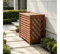 Paravent Climatiseur Exterieur Cache Persienne Meuble Etagere | Paravent persienne exterieur masquant le compresseur avec plateau pour decoration.(120*100)
