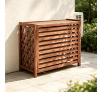 Paravent Climatiseur Exterieur Cache Persienne Meuble Etagere | Paravent persienne exterieur masquant le compresseur avec plateau pour decoration.(120*100)