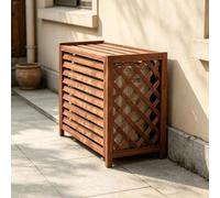 Paravent Climatiseur Exterieur Cache Persienne Meuble Etagere | Paravent persienne exterieur masquant le compresseur avec plateau pour decoration.(120*100)