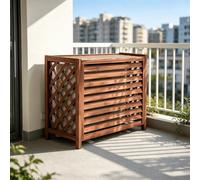 Paravent Climatiseur Exterieur Cache Persienne Meuble Etagere | Paravent persienne exterieur masquant le compresseur avec plateau pour decoration.(100*92)