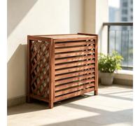 Paravent Climatiseur Exterieur Cache Persienne Meuble Etagere | Paravent persienne exterieur masquant le compresseur avec plateau pour decoration.(85*80)