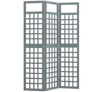 Paravent de jardin à 3 panneaux Outsunny, séparateur/treillis d'extérieur pliable et autonome en bois, paravent décoratif pour jardin ou terrasse, 120 x 170 cm, gris