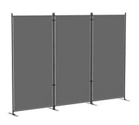 Paravent de jardin - brise-vue extérieur - Outsunny - 3 volets occultant pieds métal stable protection UV - 260x180cm - gris foncé
