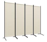 Paravent de jardin - Outsunny - 4 panneaux - avec pieds larges - en tissu polyester de 180 g/m² - 221 x 172 cm - crème