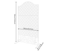 Paravent décoratif autoportant - Acier - 100 x 50 x 185 cm - Pour terrasse, balcon et jardin - Blanc