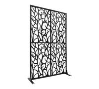 Paravent décoratif pour la vie privée avec motif d'oiseaux, pour extérieur, intérieur, balcon, terrasse, salon, autoportant, séparateur moderne pour salon, extérieur (noir)