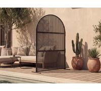 Paravent d'extérieur arqué ajouré en métal - L117 x H188 cm - Noir - TARRION