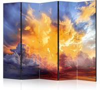 Paravent double face Paysages 225 x 172 cm 5 panneaux multicolores