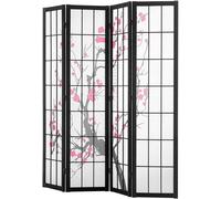 Paravent, écran de confidentialité pliable en bois, composé de 4 panneaux, idéal pour l'intérieur, séparateur de pièce japonais portable, cloison décorative