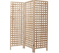 Paravent en bois clair motif ajouré 3 vantaux L133 cm AKKIKO