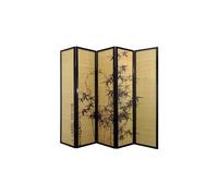 Paravent en bois de 5 pans, L220 x H176 x P2 cm --