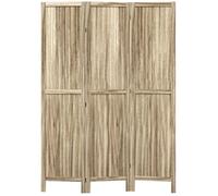 Paravent en bois de paulownia HOMCOM 3 panneaux 120 x 170 cm séparateur de pièce cloison de séparation pliable - naturel