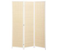 HOMCOM Paravent Interieur en Bois 3 Panneaux 135 x 180 cm Blanc | Séparateur de Pièce Pliable, Cloison de Séparation, pour Salon, Chambre à Coucher, Maison