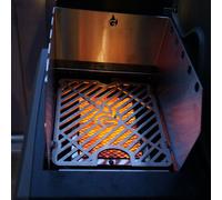 Paravent et porte-broche en acier inoxydable | pour tous les barbecues Rösle - massif & non emboîté