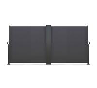 Paravent ext?rieur r?tractable double 180 x 800 CM gris anthracite store lat?ral