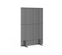 Paravent extérieur ajouré claustra décoratif 120 x 180 cm persiennes verticales métal gris anthracite