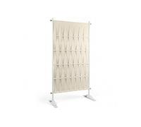Paravent extérieur claustra décoratif 80 x 150 cm sangles beige et métal blanc