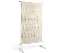 IDMarket - Paravent extérieur Claustra décoratif 80 x 150 cm Sangles Beige et métal Blanc