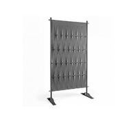 Paravent extérieur claustra décoratif 80 x 150 cm sangles et métal gris anthracite