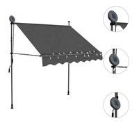 Paravent Extérieur - KIMMY - Brise-Vue Auvent manuel rétractable avec LED - 200 cm Anthracite - shop50249856
