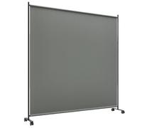 Paravent extérieur - Outsunny - sur roulettes - opaque - autoportant - pour le jardin, terrasse, balcon - 183 x 30 x 181 cm - gris