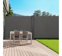 Paravent Extérieur Rétractable Double 160 X 800 Cm Gris Anthracite Store Latéral