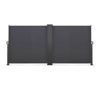IDMarket - Paravent extérieur rétractable Double 180 x 800 CM Gris Anthracite Store latéral
