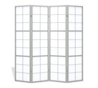 Paravent gris shoji 4 panneaux