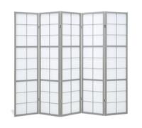 Paravent gris shoji 5 panneaux